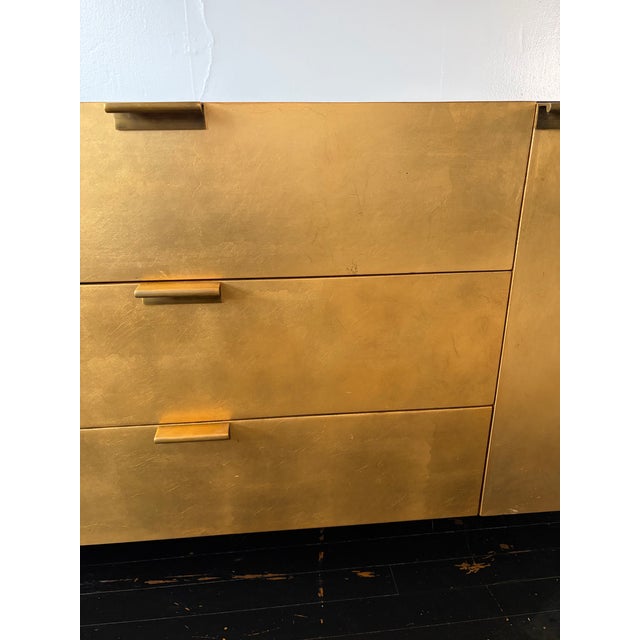 Wood 1960s Mid-Century Modern Aurum-Finished Solid Wood Media Credenza For Sale - Image 7 of 15