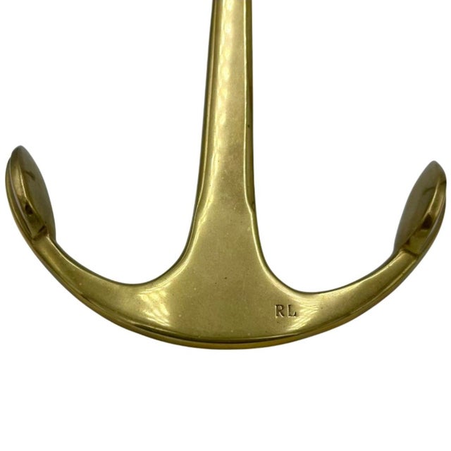 1990s Vintage Ralph Lauren Decorative Nautical Brass Anchor For Sale - Image 5 of 10