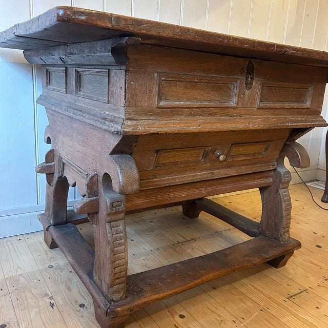 Late 18th Century Antique Dutch Oak Peg Jointed Pay Table, 1780 For Sale - Image 5 of 11