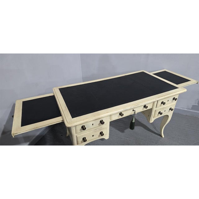 French Painted Kneehole Desk, 1880 For Sale - Image 4 of 18