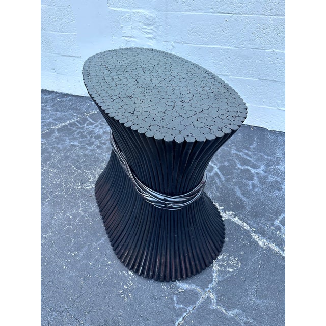 McGuire McGuire Attributed Organic Modern Bamboo Sheaf of Wheat Dining Table Base For Sale - Image 4 of 9