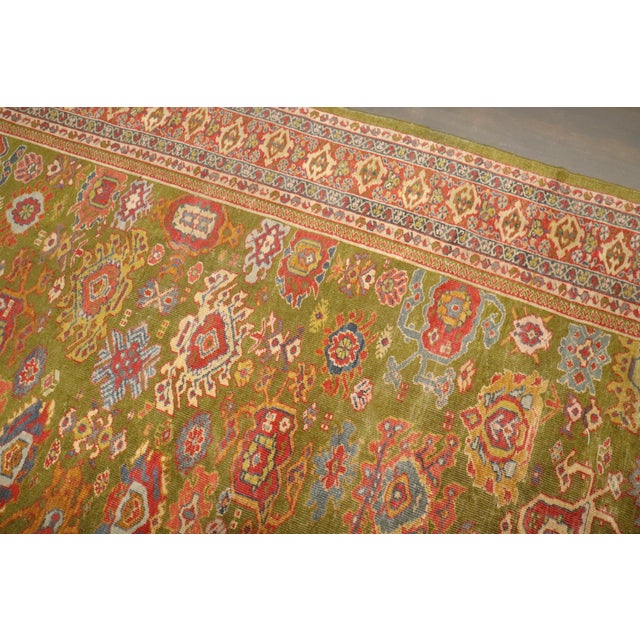 Late 19th Century Zabihi Collection Green Sultanabad Rug For Sale In New York - Image 6 of 12