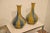 Transitional Transitional Hand Thrown Blue and Gold Glaze Chinese Porcelain Vases Pair For Sale - Image 3 of 4