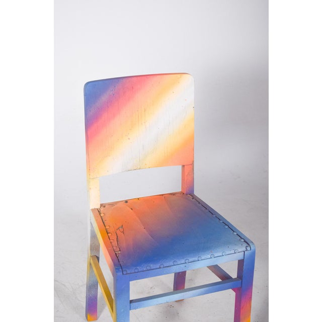 Portuguese Painted Chair by Francisco Camilo, 1950s For Sale - Image 9 of 10
