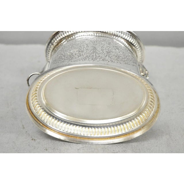 Vintage English Regency Silver Plated Small Lion Head Oval Desk Biscuit Barrel For Sale - Image 11 of 12