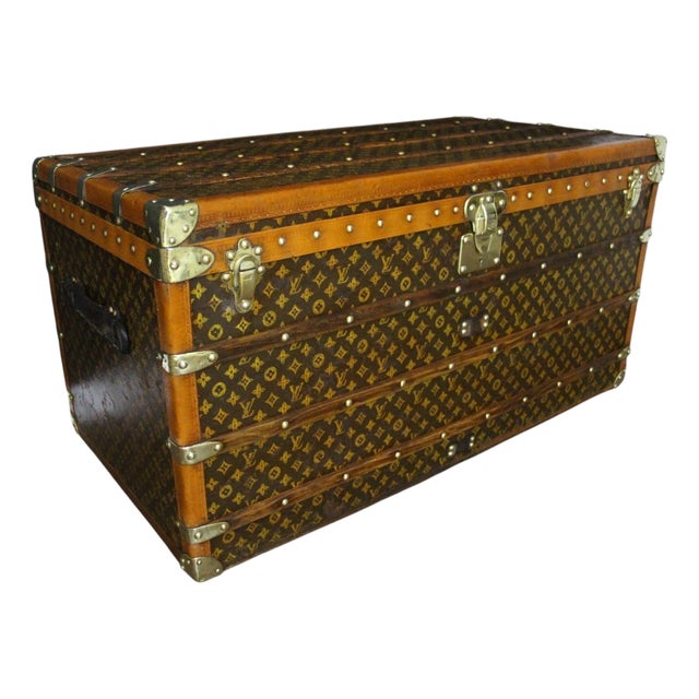Monogrammed Trunk from Louis Vuitton, 1920s For Sale
