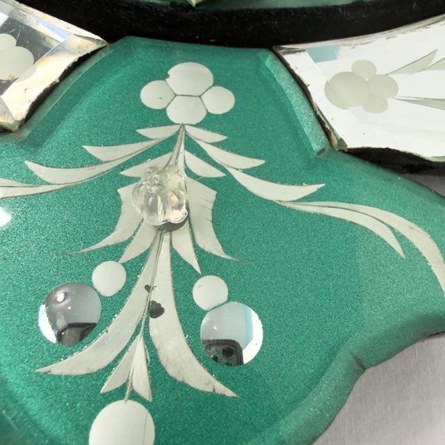 Early 20th Century Early 20th Century Venetian Glass Mirror - Etched & Reverse Painted For Sale - Image 5 of 12