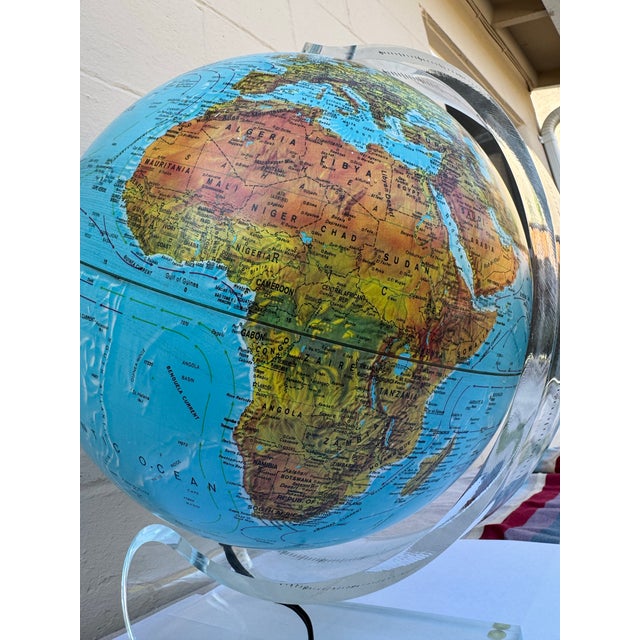 Vintage 1987 Scan-Globe Illuminated Globe With Lucite Base — Denmark For Sale - Image 9 of 10
