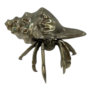 Cast Bronze Hermit Crab Sculpture — Organic Coastal Form With Polished Patina