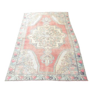 Vintage Pale Natural Wool Rug For Sale