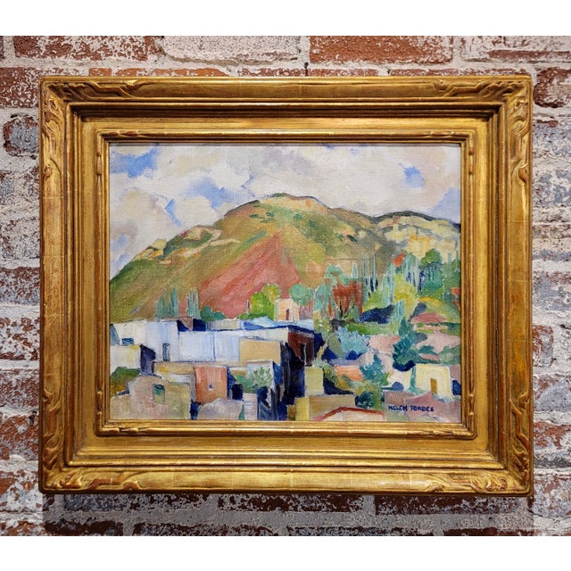 Helen Katharine Forbes-Village by the Bay area-1920s Impressionist Oil painting California Impressionist - Oil painting on...