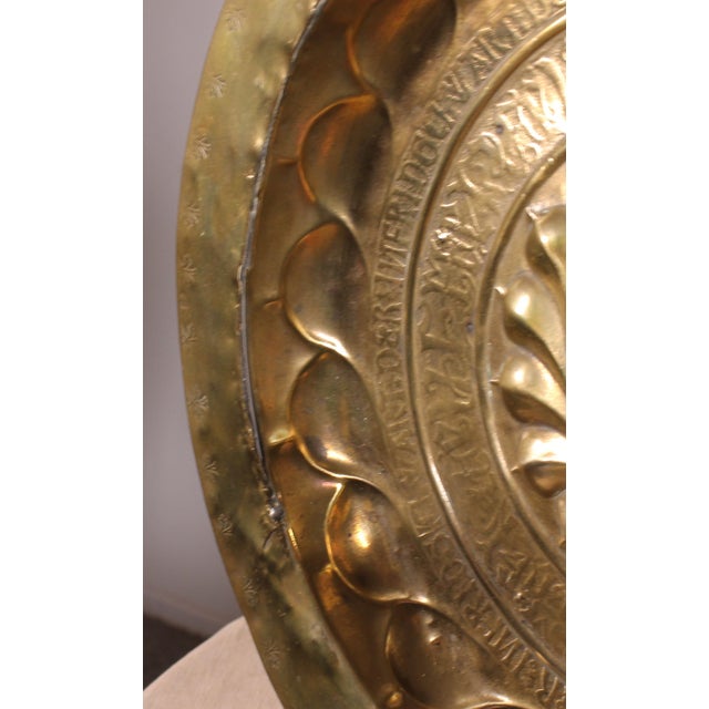 Metal Brass Offering Dish with Gothic Inscriptions, Nuremberg, 1600s For Sale - Image 7 of 8