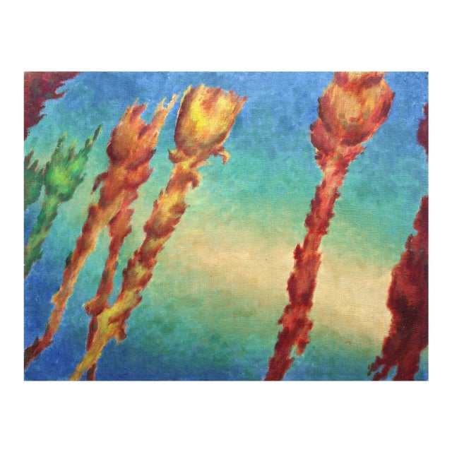 Botanical Abstract, Vintage 1970s Modern Floral by Eleanor Perry For Sale