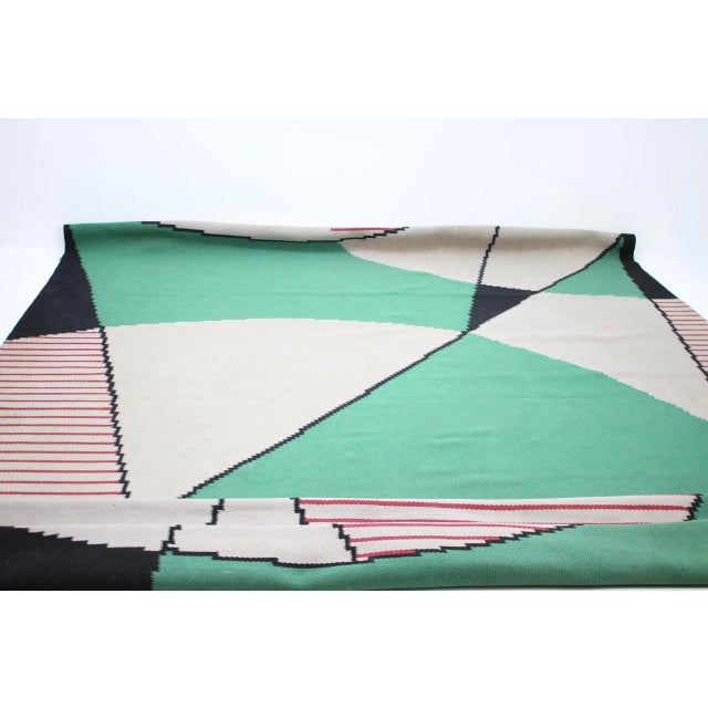 1960s Large Vintage Geometric Rug, 1960s For Sale - Image 5 of 8