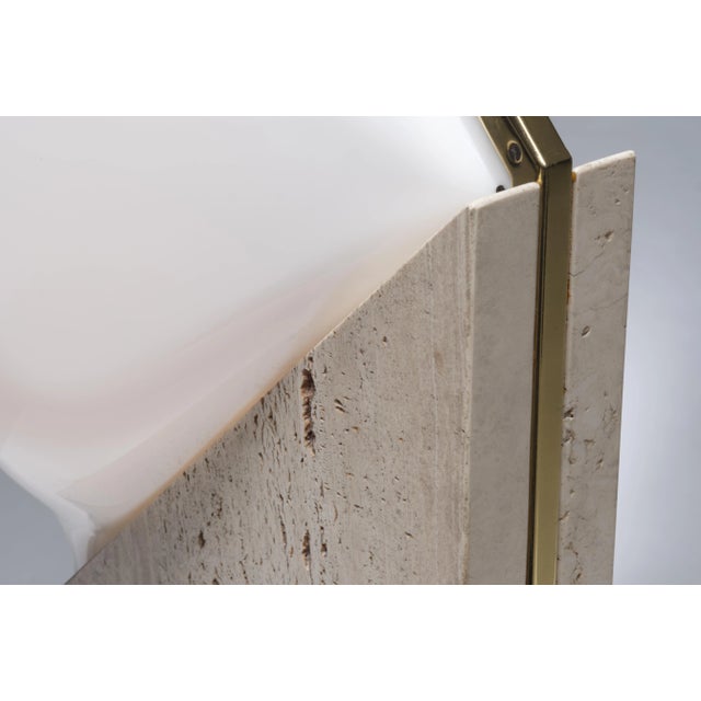 Large Travertine Table Lamp, 1975 For Sale - Image 11 of 15