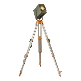 Industrial Electric Patt 45 Theater Spotlight on Tripod Floor Lamp from Strand, 1960s For Sale