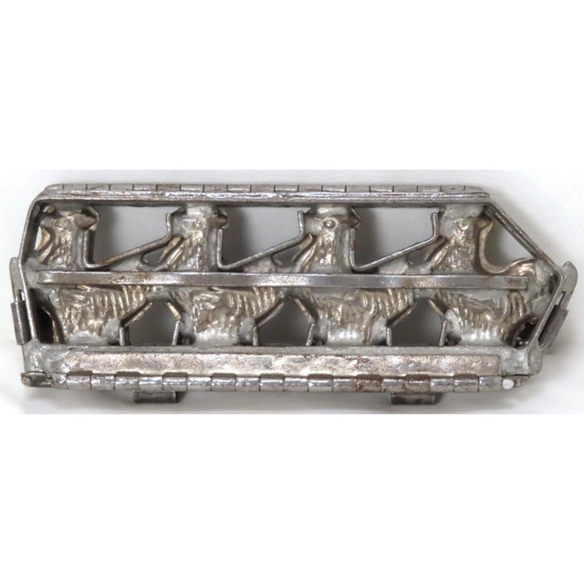 Metal Vintage Metal 4 Roosters - Chickens Chocolate Factory Mold For Sale - Image 7 of 13