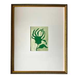 2026 "Antonella" Abstract Botanical Painting on Paper by Artist r.k. Red