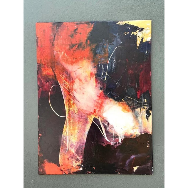 Vintage Abstract Expressionist Oil Painting on Canvas For Sale - Image 4 of 12