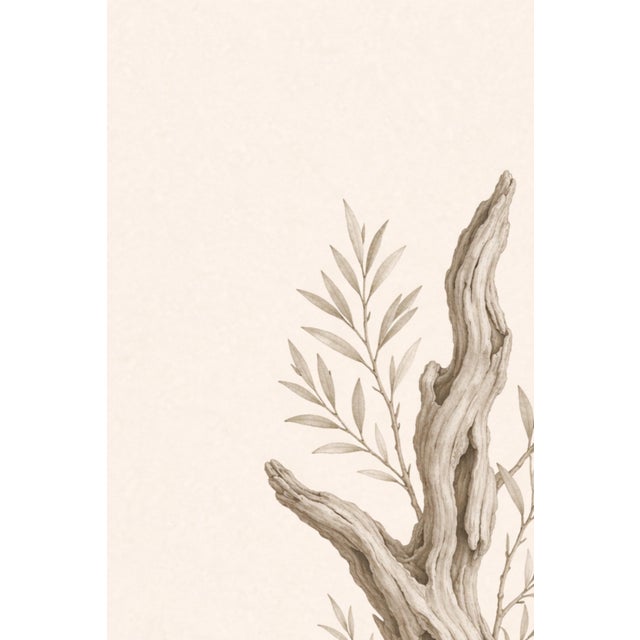 Driftwood Botanical Study, Minimal Coastal Nature Art Print, 24" × 36" For Sale In Buffalo - Image 6 of 10