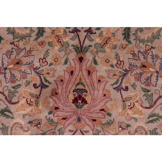 Art Nouveau Pak-Persian Taupe/Maroon Wool Rug - 8'10'' X 12'7'' For Sale In New York - Image 6 of 9