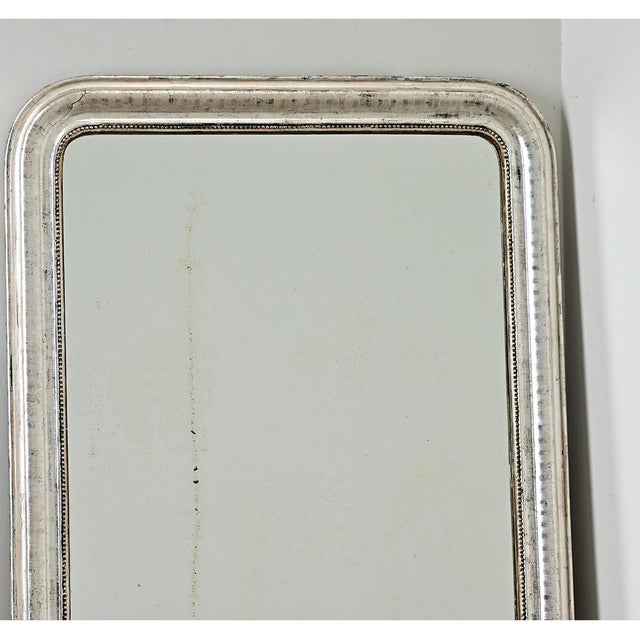 Wood French 19th Century Louis Philippe Silver Gilt Mantel Mirror For Sale - Image 7 of 13