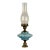 1960s Blue Swirl Glass Electrified Oil Lamp For Sale