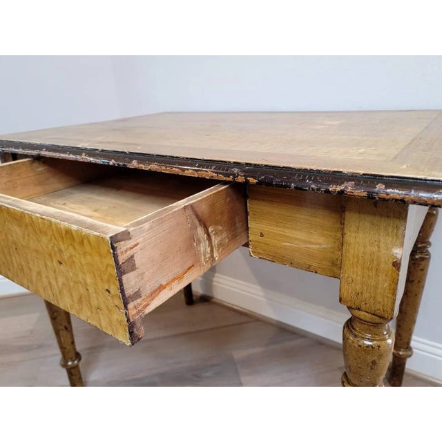 Antique Distressed Country Farmhouse Work Table For Sale - Image 9 of 11