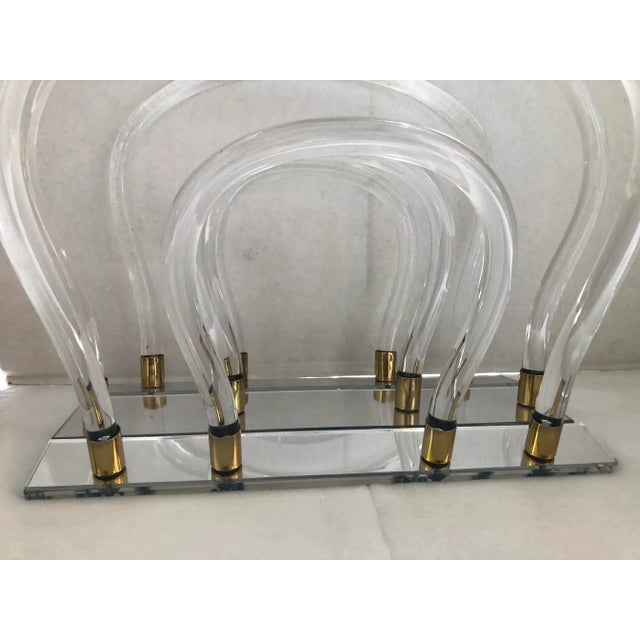 Mid-Century Modern Vintage Lucite Magazine Rack For Sale - Image 3 of 5
