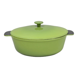Vintage Cast Iron Dutch Oven Made in France 20538 Green Casserole Pot W/ Lid