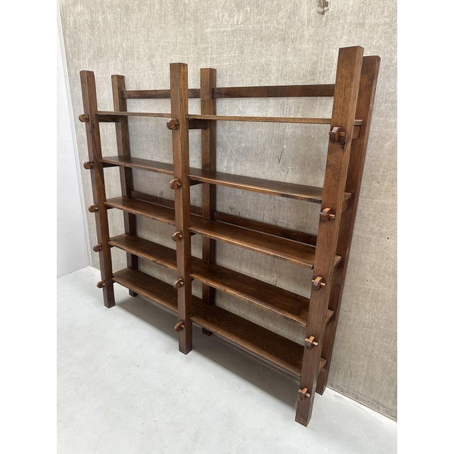 Vintage Brutalist Wabi-Sabi Wall Cabinet in Oak For Sale - Image 5 of 12