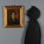 Oil on panel. Central European School, 19th century. Portrait of a young gentleman in a dark jacket and shirt with a white...