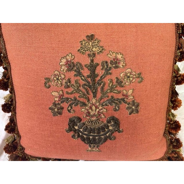 Rococo Exquisite 19th Century French Appliqué Pillows by Melissa Levinson For Sale - Image 3 of 7