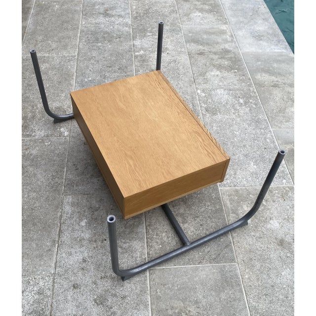 Metal Tubular Glass and Wood Coffee Table with Drawer from Ikea, 1990s For Sale - Image 7 of 18