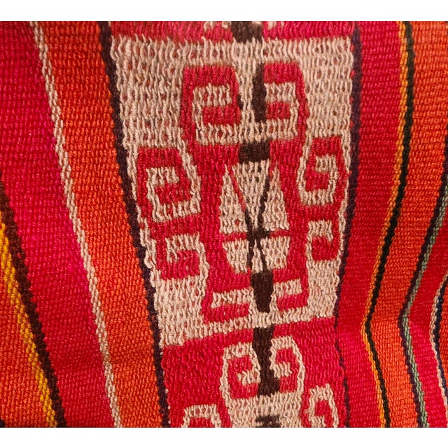 1960s 1960s Antique Andean Handwoven Wool Poncho Textile – Folk Art & Wall Décor For Sale - Image 5 of 6