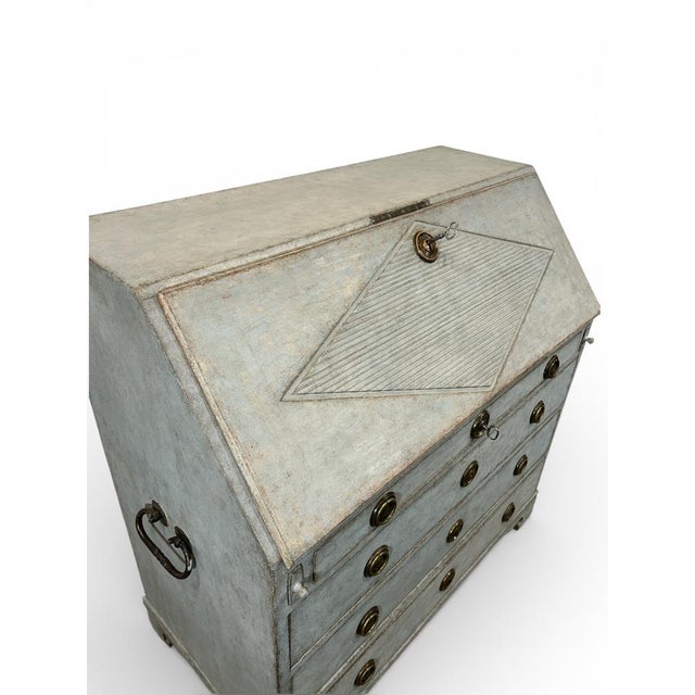 Wood Antique Swedish Secretary with Drawers For Sale - Image 7 of 9