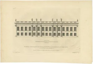 Campbell, Illustration of the West Front of Cholmondeley Hall, 1717, Print