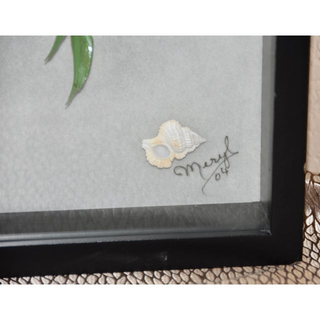 Shadow Box With Flower Sea Shell Art by Meryl Mote, Signed For Sale In Palm Springs - Image 6 of 8