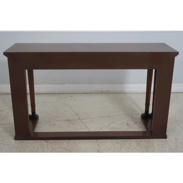 Baker Neoclassical Mahogany Console Table W. Paw Feet For Sale - Image 11 of 12