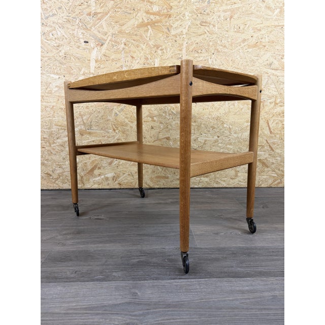 Oak Serving Trolley with Tray by Poul Hundevad, Denmark, 1960s For Sale - Image 13 of 18