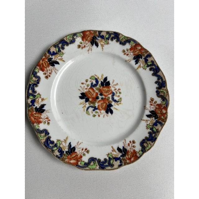 White Late 19th Century John Maddock & Sons Majestic Multicolored Smooth "Imperfect" Bread Plates - Set of 4 For Sale - Image 8 of 10