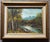 Vintage mid century impressionist landscape oil painting of the Sierra Nevada mountain range with autumn trees. Signed to...