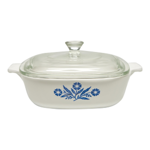1960s Cornflower Corning Ware Casserole Dish With Glass Lid
