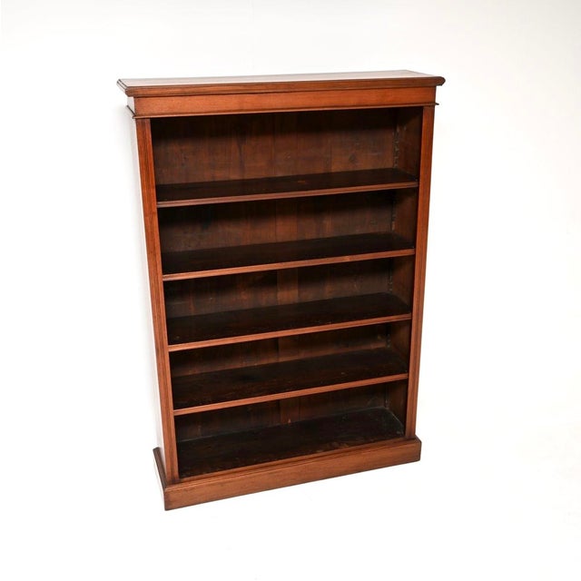 A smart and very well made antique Victorian walnut open bookcase. This was made in England, it dates from around the...