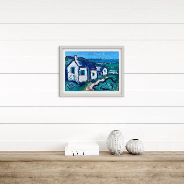 Ocean's Edge Cottages - Impressionistic Oil Landscape Painting For Sale - Image 4 of 9