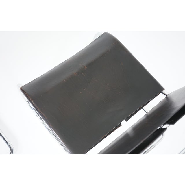 MR30 Tubular Steel Armchair with Black Leather by Ludwig Mies Van Der Rohe for Knoll, 1960s, Set of 2 For Sale - Image 10 of 18