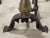 Antique Brass & Iron Andirons - a Pair With Iron Dogs For Sale In Philadelphia - Image 6 of 11