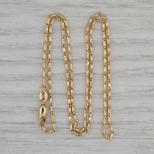 Tube Chain Necklace 18k Yellow Gold 16" 1.2mm For Sale In Greensboro - Image 6 of 6
