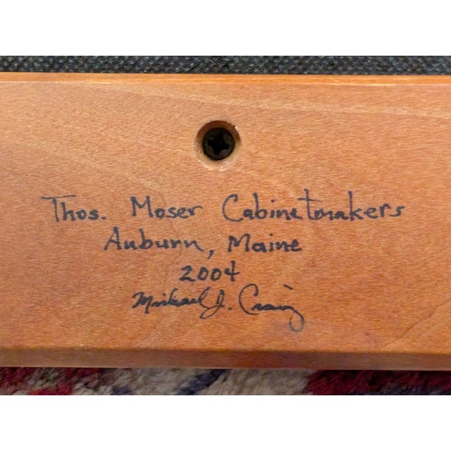 Thos. Moser “Lolling” Lounge Chair and Ottoman, Hard Wood, Leather For Sale - Image 15 of 15