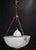 White Vintage Art Deco Bronze and Moonstone Glass Rams Head Pendant Light, 1930s For Sale - Image 8 of 18